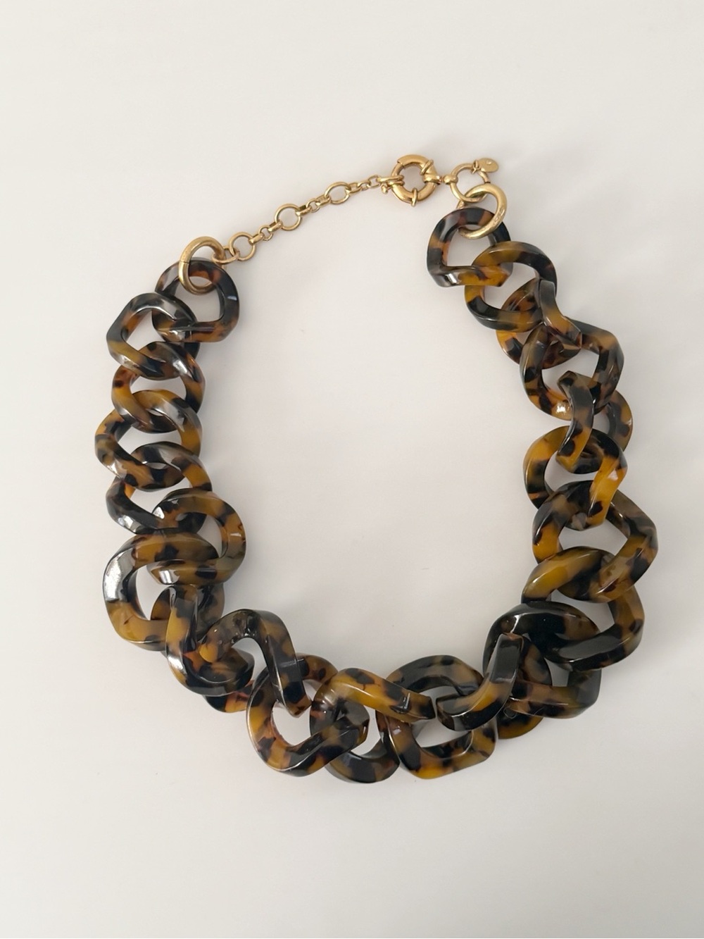 J. Crew Acrylic Chunky Link Tortoiseshell Statement Necklace
